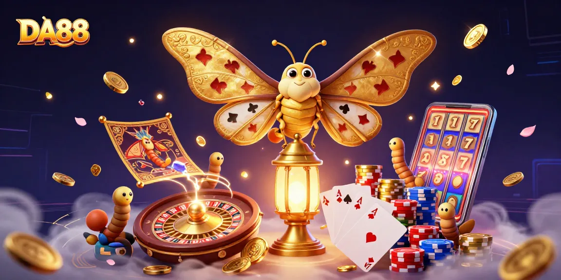 Experience the excitement of DA88 with a vibrant and detailed casino-themed digital illustration.
