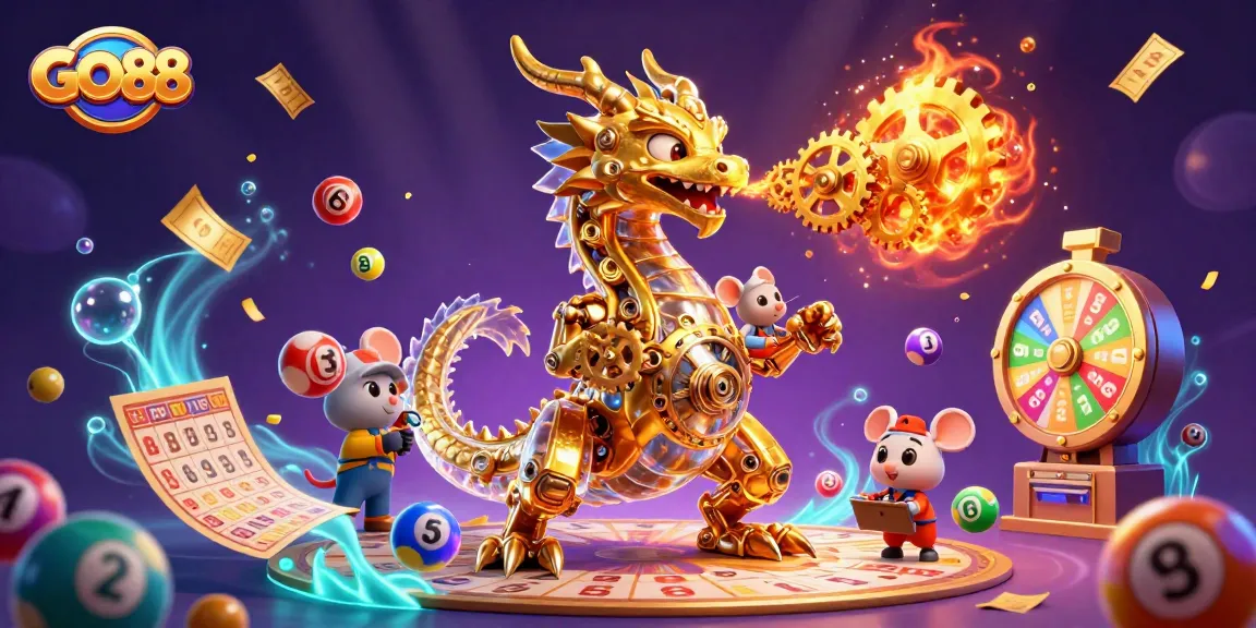 Engage with GO88's exciting gaming experience, featuring a dynamic scene with vibrant casino elements.