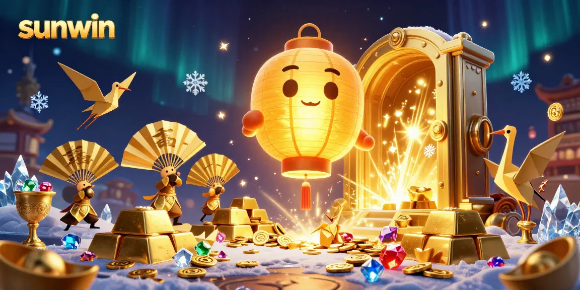Win big with Sunwin's dynamic casino gaming experience illuminated by golden treasures.