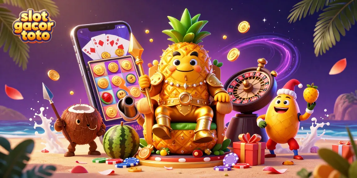 Spin to win with slot gacor toto as the pineapple king and friends light up your beach casino adventure!